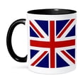 thumbnail image 1 of 3dRose, British Flag - red white blue Union Jack Great Britain United Kingdom UK England English souvenir GB, 11oz Two-Tone Black Mug, 1 of 2