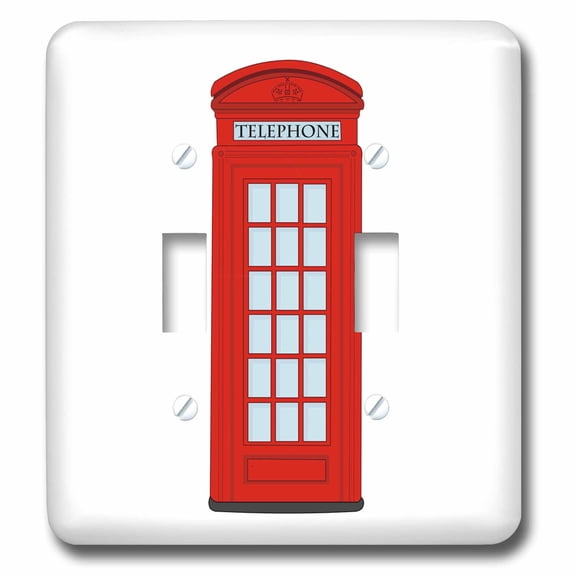 3dRose, British Red Telephone Box, double toggle switch