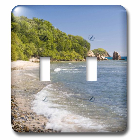 3dRose, British Virgin Islands, Peter Island, White Bay beach-CA10 TDR0023 - Trish Drury, double toggle switch