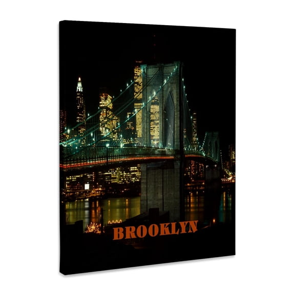 3dRose, Brooklyn Bridge At Night, Museum Grade Canvas Wrap 8x10