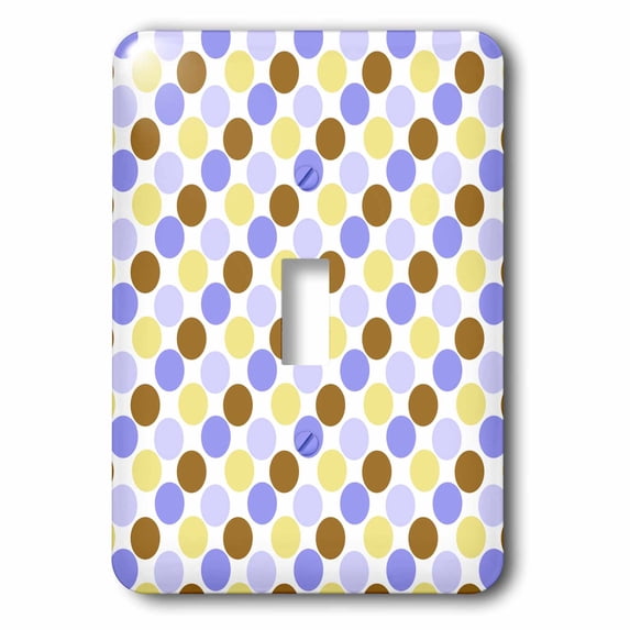 3dRose, Brown And Blue Polka Dots, single toggle switch