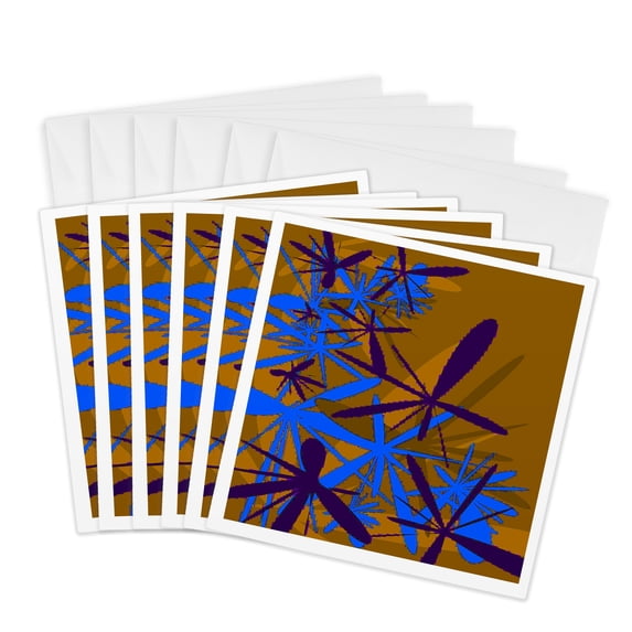 3drose, Brown Firefly Flurry, 6 Greeting Cards with Envelopes