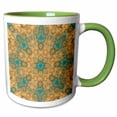 thumbnail image 1 of 3drose, Brown and Blue Kaleidoscope Abstract., 11oz Two-tone Green Mug, 1 of 6