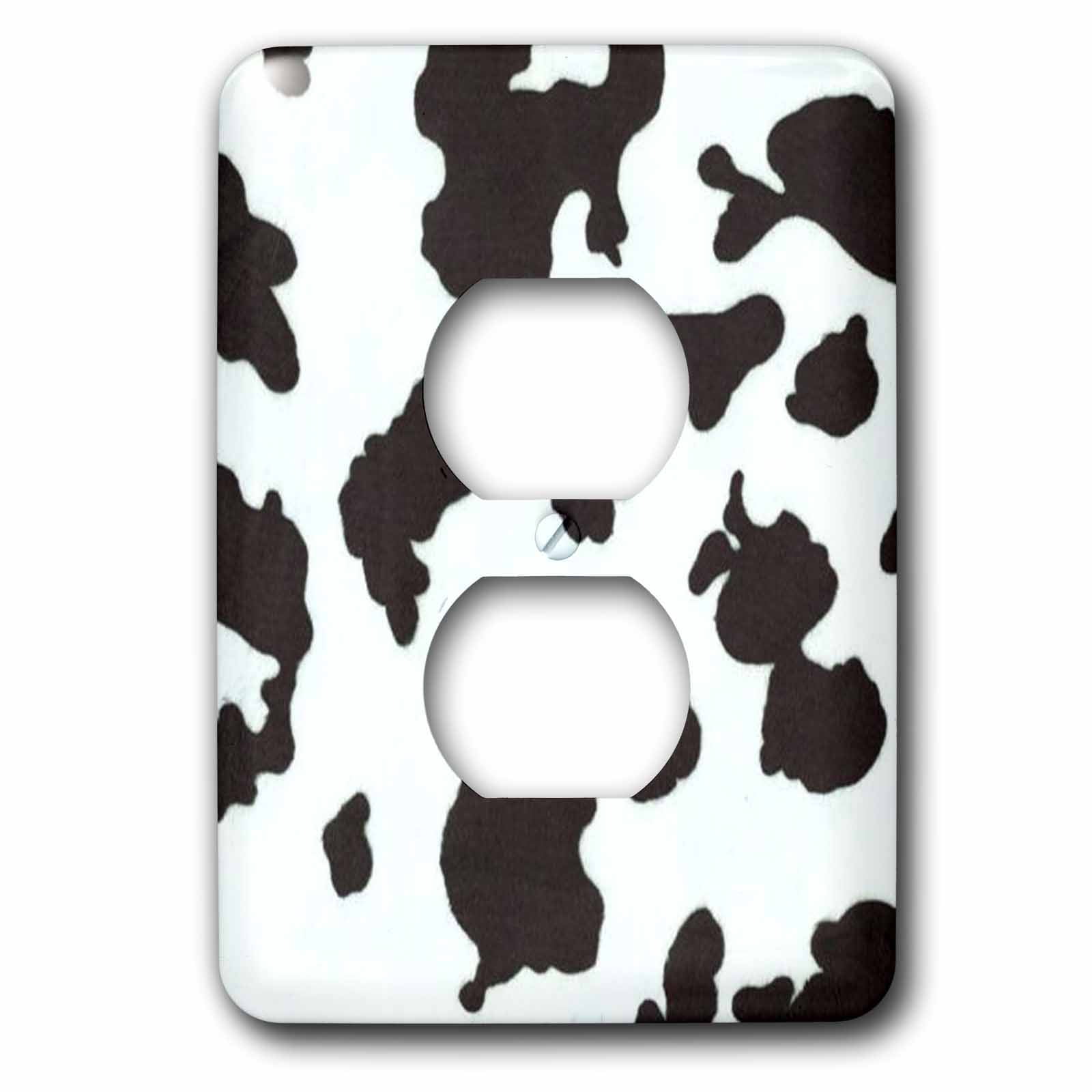 3dRose, Brown n Blue Cow Print, 2 plug outlet cover