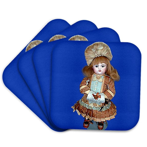 3dRose, Bru Antique Doll, set of 4 Coasters - Soft