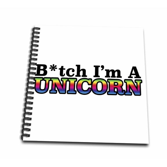 3dRose, Btch Im A Unicorn Rainbow, Mini Notepad 4 x 4 inch