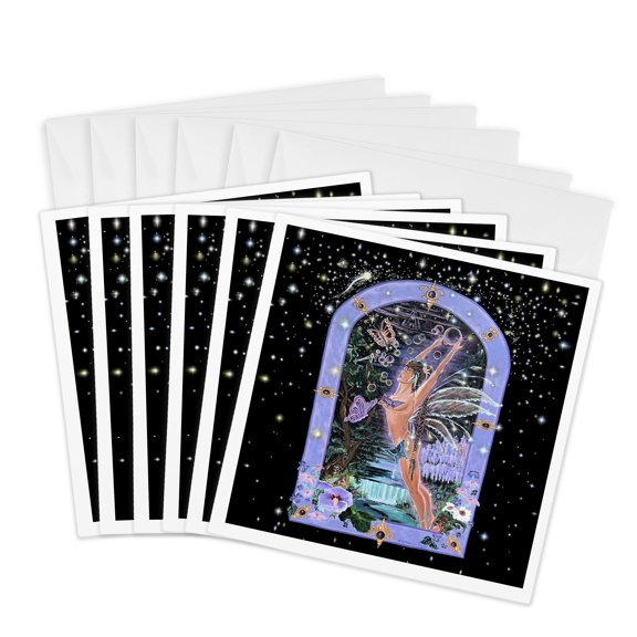 3drose, Bubbles and Butterflies, 6 Greeting Cards with Envelopes