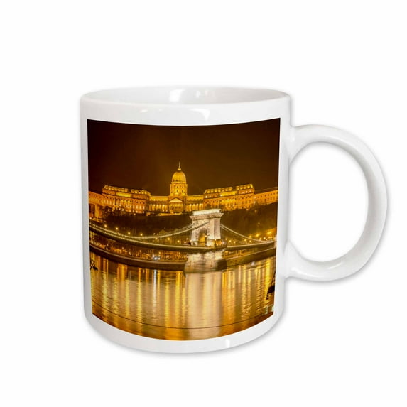 3drose, Buda Castle. Chain Bridge. Danube River. Budapest. Hungary., 11oz Mug