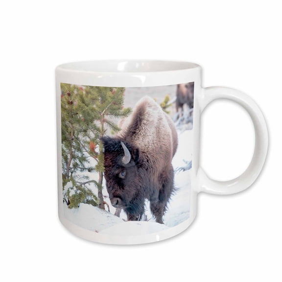3drose, Buffalo in Snow. Yellowstone National Park. Wyoming., 11oz Mug