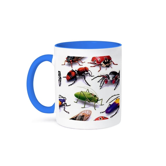 3dRose, Bug Pattern , 11oz Two-Tone Blue Mug
