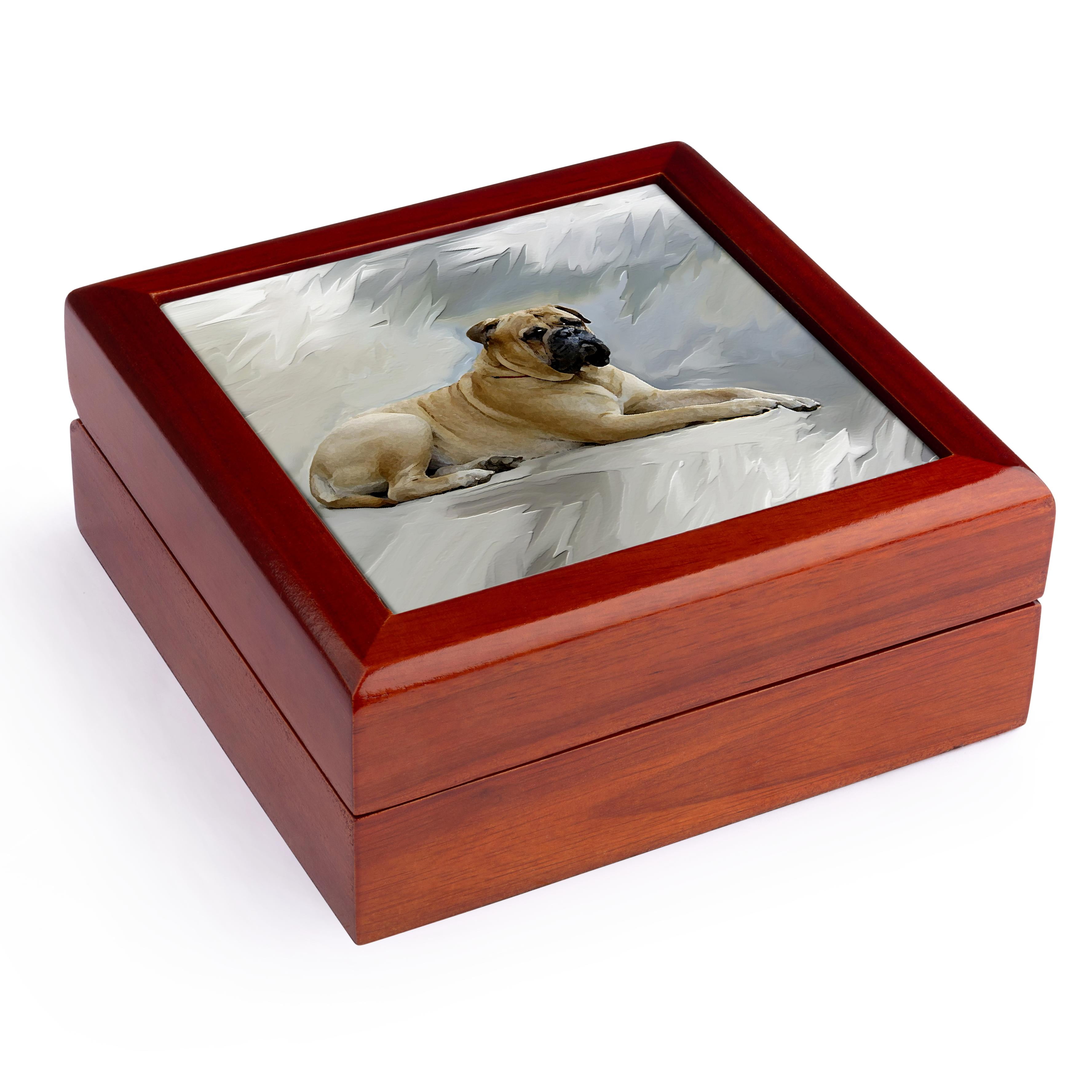 3dRose, Bullmastiff, Jewelry Box 5.5x5.5 inch with 4 inch tile