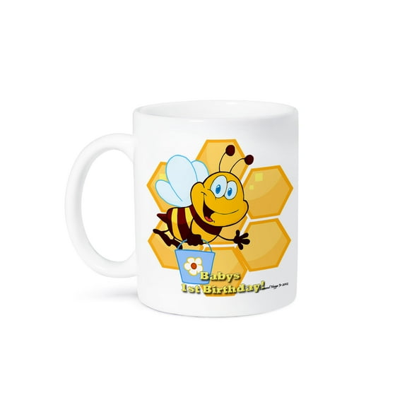 3dRose, Bumble Bee Babys 1st Birthday, 11oz Mug