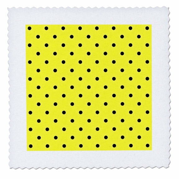 3dRose, Bumble Bee Inspired Polka Dots in Yellow and Black - Art, 12x12 inch quilt square