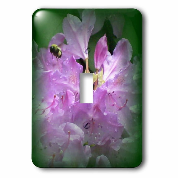 3dRose, Bumble Bee On Purple Rhododendron Flowers, single toggle switch