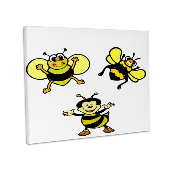 3dRose, Bumble Bee Party, Museum Grade Canvas Wrap 14x11
