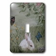 thumbnail image 1 of 3dRose, Bunny Rabbit in Grass with Butterflies Flying nearby, single toggle switch, 1 of 3