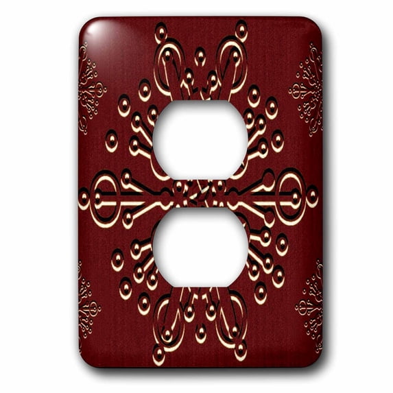 3dRose, Burgundy Snowflake, 2 plug outlet cover