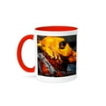 thumbnail image 1 of 3dRose, Burning wood in a campfire. Orange flame, red embers, 15oz Two-Tone Red Mug, 1 of 3