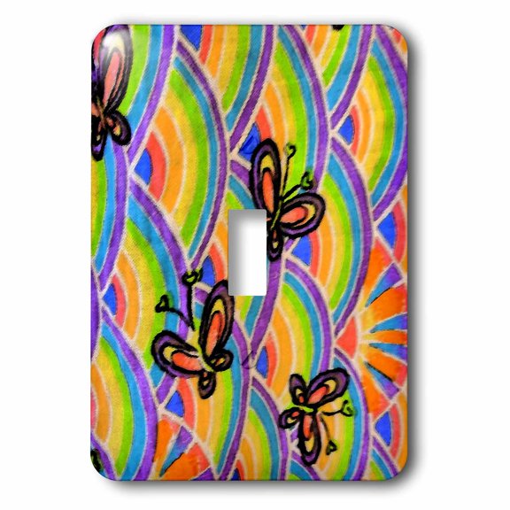 3dRose, Butterfly n Rainbow, single toggle switch