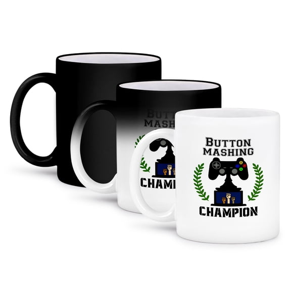 3dRose, Button Mashing Champion Video Gamer Sports Winner, 11oz Magic Transforming Mug