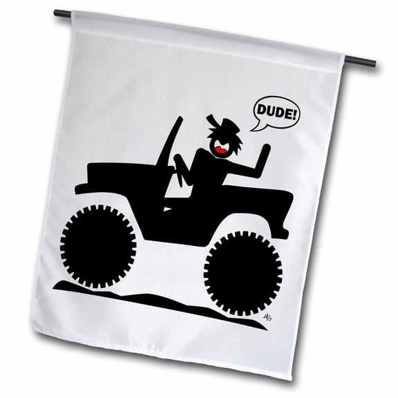 3dRose, CAR DUDE image 1, 12 x 18 inch Garden Flag