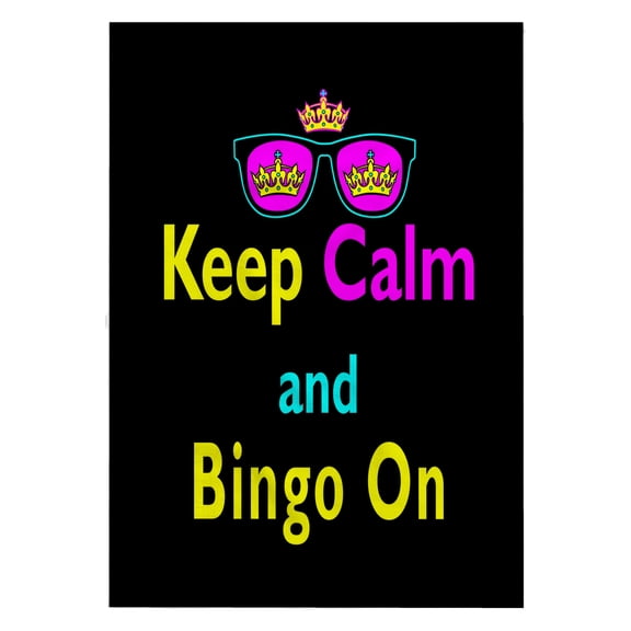 3dRose, CMYK Keep Calm Parody Hipster Crown And Sunglasses Keep Calm And Bingo On, 22x30 Bath Hand Pool Towel