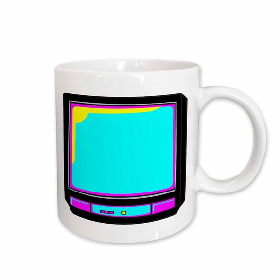 3drose, Cmyk Retro Television Tv Set Vector Cartoon, 15oz Mug