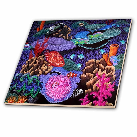 3dRose, COLORFUL FISH, 8 Inch Ceramic Tile