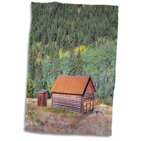 3dRose Cabin with Outhouse - Towel, 15 by 22-inch (twl_330266_1)