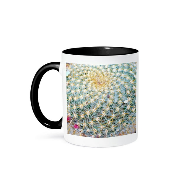 3dRose, Cactus Xtreme Closeup, 11oz Two-Tone Black Mug