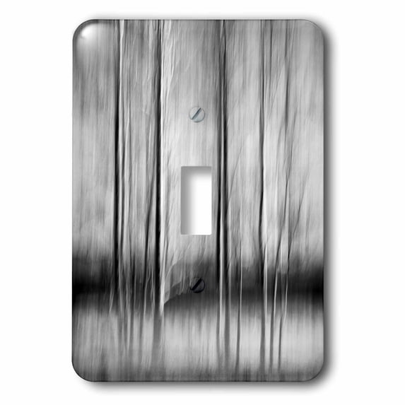 3dRose, California, Lake Tahoe, Abstract of bare aspen trees and snow , single toggle switch