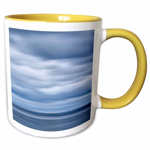 3drose, California, San Diego, View of Blurred Clouds Over Pacific Ocean, 15oz Two-tone Yellow Mug