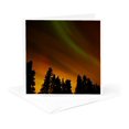 thumbnail image 1 of 3drose, Canada, Manitoba, Birds Hill Provincial Park. Aurora Borealis, Trees, 1 Greeting Card with Envelope, 1 of 6