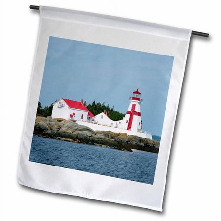 3dRose, Canada, New Brunswick, Campobello Island, East Quoddy Lighthouse, 12 x 18 inch Garden Flag