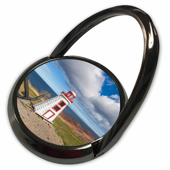 3dRose, Canada, Quebec, LAnse-au-Griffon. Miniature lighthouse, Phone Ring