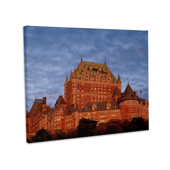 3dRose, Canada, Quebec, Quebec City, Chateau Frontenac with dawn light, Museum Grade Canvas Wrap 10x8