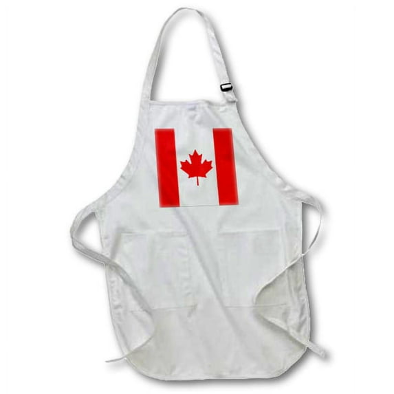 3dRose, Canadian Flag, Full Length Apron with Pockets 22w x 30l