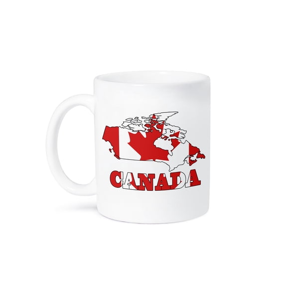 3dRose, Canadian flag in the outline map of Canada and the letters of Canada, 11oz Mug