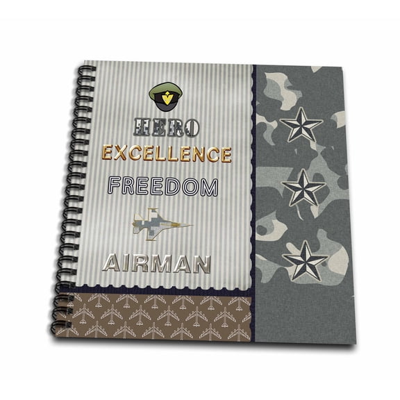 3dRose, Cap, Hero, Excellence, Freedom, Jet Plane, Air Force, Mini Notepad 4 x 4 inch