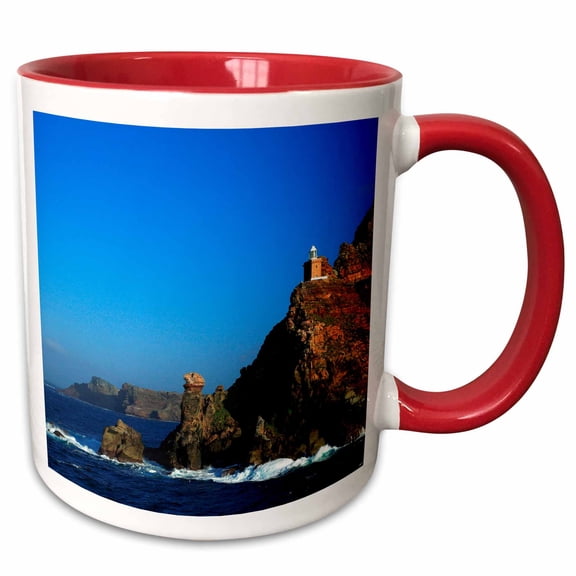 3drose, Cape Point Aerial, Table Mountain Np, Cape Town, Western Cape., 15oz Two-tone Red Mug