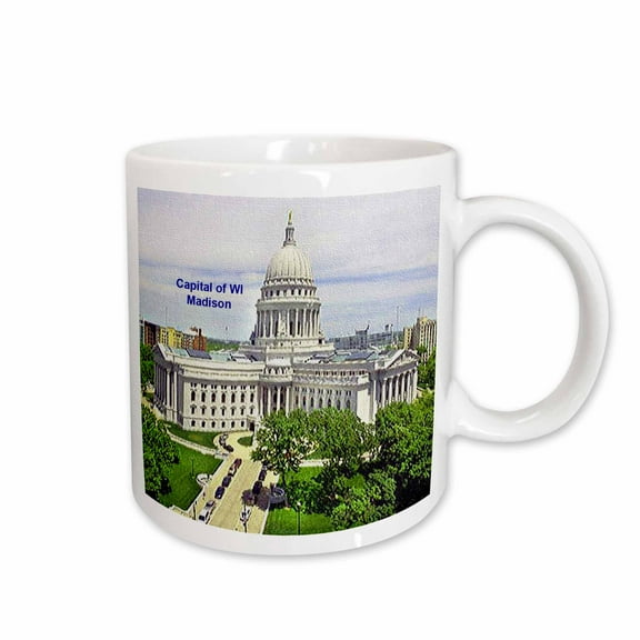3drose, Capital of Wisconsin, Madison, 15oz Mug