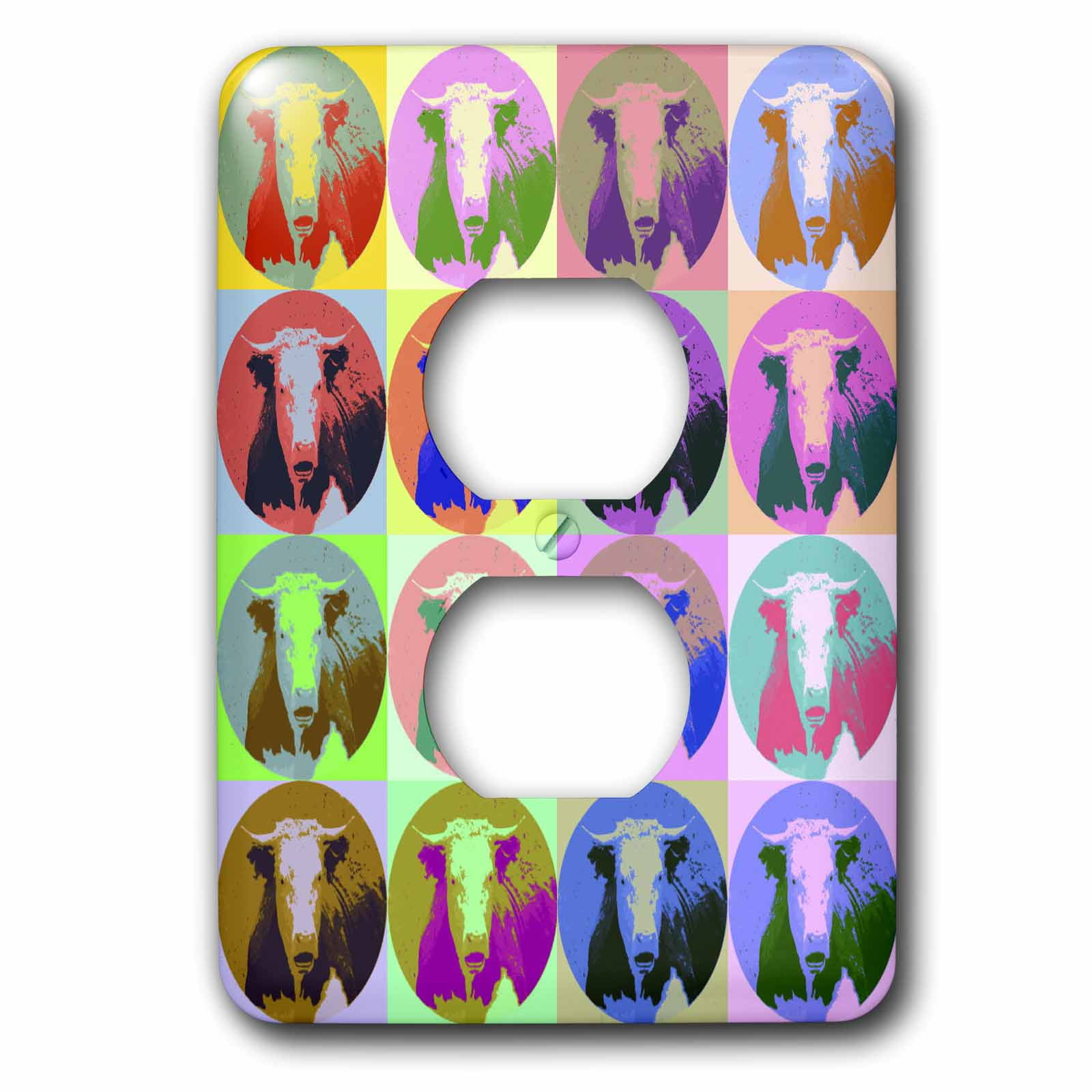 3dRose, Cartoon Cow Pop Art, 2 plug outlet cover