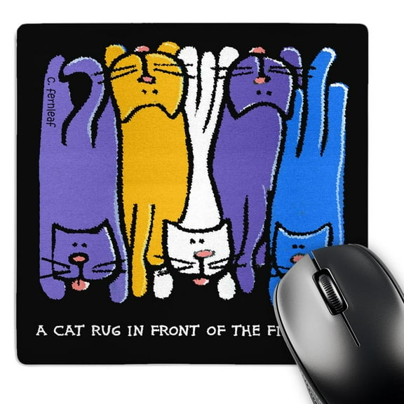 3dRose, Cat Rug, Cat Cartoon Cats, Cats, Cat, Funny cats, Kittens. Pets, Funny Pets, Animals, MousePad