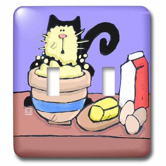 3dRose, Cats, Cat, Funny Cats, Cartoon, Pets, Kittens, Birthday, Getting Older, Party, Party Hats, Funny, double toggle switch