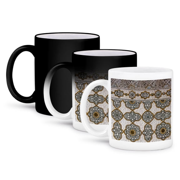 3dRose, Ceiling detail. Glass Palace. Amber Fort. Jaipur, , 11oz Magic Transforming Mug
