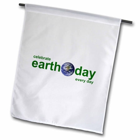 3dRose, Celebrate Earth Day, 18 x 27 inch Garden Flag