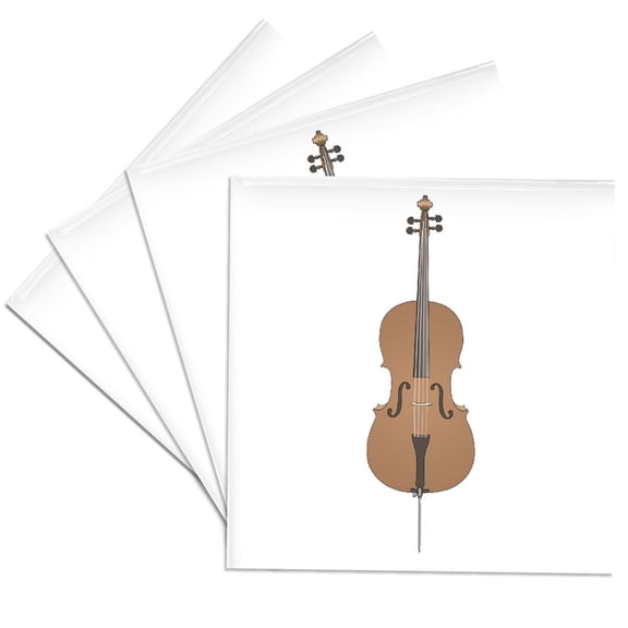 3dRose, Cello Music Instrument Musician Orchestra Design, Set of 4 Ceramic Tile Coasters