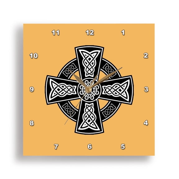 3dRose, Celtic High Cross Decorative Knotwork 1, 15x15 Wall Clock