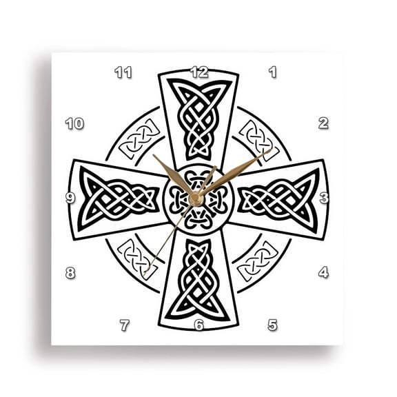 3dRose, Celtic High Cross Decorative Knotwork, 15x15 Wall Clock