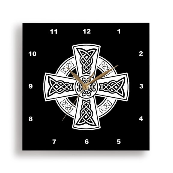 3dRose, Celtic High Cross Decorative Knotwork , 15x15 Wall Clock